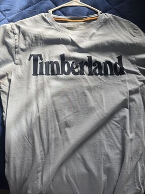 Timberland Light Blue Short Sleeve Tee with Navy Logo